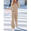 CUPSHE Women’s Knit Pants Wide Leg High Waist Casual Lounge Stretch Cozy Trousers Fall Winter(Light Camel)