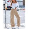 CUPSHE Women’s Knit Pants Wide Leg High Waist Casual Lounge Stretch Cozy Trousers Fall Winter(Light Camel)