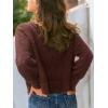 CUPSHE Women’s Long Sleeve Knit Cardigan Bow Buttons Lightweight Open Front Sweater Fall Winter Casual Sweater Top(Brown)