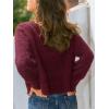 CUPSHE Women’s Long Sleeve Knit Cardigan Bow Buttons Lightweight Open Front Sweater Fall Winter Casual Sweater Top(Red)
