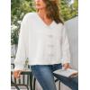 CUPSHE Women’s Long Sleeve Knit Cardigan Bow Buttons Lightweight Open Front Sweater Fall Winter Casual Sweater Top(White)
