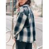 CUPSHE Women’s Long Sleeve T-Shirt Casual Loose Blouses Button Down Shirt Tops with Pocket(Plaid)