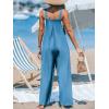 CUPSHE Women’s Loose Sleeveless Jumpsuits Long Pants Romper Overalls Trendy Outfits(Blue)