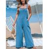 CUPSHE Women’s Loose Sleeveless Jumpsuits Long Pants Romper Overalls Trendy Outfits(Blue)