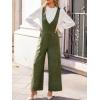 CUPSHE Womens Maxi Jumpsuit Trendy Dressy V Neck Sleeveless Wide Leg One Piece Overall Casual Pockets Fall Work Romper(Olive Green)