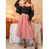 CUPSHE Women’s Mesh Midi SkirtsTulle A Line Fairy Patterned High Waist Dressy Long Skirt Casual Vacation Outfits(Solid Pink)