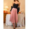 CUPSHE Women’s Mesh Midi SkirtsTulle A Line Fairy Patterned High Waist Dressy Long Skirt Casual Vacation Outfits(Solid Pink)