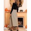 CUPSHE Women’s Midi Skirts Asymmetrical Ruffle A Line Flowy Elegant Long Skirt High Waisted Casual Vacation Outfits(Grey)