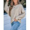 CUPSHE Womens Off The Shoulder Sweaters Long Sleeve Lightweight Knit Casual Pullover Sweater Tops(Khaki)
