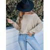 CUPSHE Womens Off The Shoulder Sweaters Long Sleeve Lightweight Knit Casual Pullover Sweater Tops(Khaki)