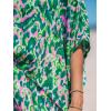 CUPSHE Women’s One Shoulder Romper 3/4 Sleeve Wide Leg Mini Jumpsuit Short Draped Bodice Romper Casual Summer Loose Outfit(Green Leopard)