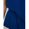 CUPSHE Women’s One Shoulder Romper 3/4 Sleeve Wide Leg Mini Jumpsuit Short Draped Bodice Romper Casual Summer Loose Outfit(Royal Blue)