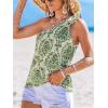 CUPSHE Women’s One Shoulder Tank Tops Sleeveless Knotted Going Out Tee Shirts Casual Blouses(Green)