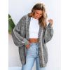 CUPSHE Women’s Oversized Cardigan Sweater Open Front 2025 Fall Long Sleeve Chunky Knit Button Loose Outwear with Pockets(Black)