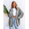 CUPSHE Women’s Oversized Cardigan Sweater Open Front 2025 Fall Long Sleeve Chunky Knit Button Loose Outwear with Pockets(Black)