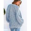 CUPSHE Women’s Oversized Cardigan Sweater Open Front 2025 Fall Long Sleeve Chunky Knit Button Loose Outwear with Pockets(Blue)