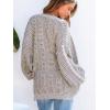 CUPSHE Women’s Oversized Cardigan Sweater Open Front 2025 Fall Long Sleeve Chunky Knit Button Loose Outwear with Pockets(Brown)