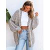 CUPSHE Women’s Oversized Cardigan Sweater Open Front 2025 Fall Long Sleeve Chunky Knit Button Loose Outwear with Pockets(Brown)
