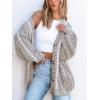 CUPSHE Women’s Oversized Cardigan Sweater Open Front 2025 Fall Long Sleeve Chunky Knit Button Loose Outwear with Pockets(Brown)