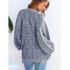CUPSHE Women’s Oversized Cardigan Sweater Open Front 2025 Fall Long Sleeve Chunky Knit Button Loose Outwear with Pockets(Navy)