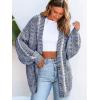 CUPSHE Women’s Oversized Cardigan Sweater Open Front 2025 Fall Long Sleeve Chunky Knit Button Loose Outwear with Pockets(Navy)