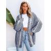 CUPSHE Women’s Oversized Cardigan Sweater Open Front 2025 Fall Long Sleeve Chunky Knit Button Loose Outwear with Pockets(Navy)