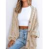 CUPSHE Women’s Oversized Cardigan Sweater Open Front 2025 Fall Long Sleeve Chunky Knit Button Loose Outwear with Pockets(Yellow)