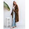 CUPSHE Women’s Oversized Cardigan Sweater Open Front 2025 Fall Long Sleeve Soft Knit Casual Sweaters Outwear(Brown)