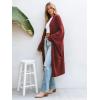 CUPSHE Women’s Oversized Cardigan Sweater Open Front 2025 Fall Long Sleeve Soft Knit Casual Sweaters Outwear(Burgundy Red)