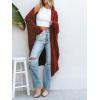 CUPSHE Women’s Oversized Cardigan Sweater Open Front 2025 Fall Long Sleeve Soft Knit Casual Sweaters Outwear(Burgundy Red)
