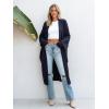 CUPSHE Women’s Oversized Cardigan Sweater Open Front 2025 Fall Long Sleeve Soft Knit Casual Sweaters Outwear(Navy)