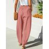 CUPSHE Women’s Pants Patch Pocket Tapered Leg Elastic Waist Long Pant Casual Beach Vacation Running(Brick Red)
