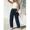 CUPSHE Women’s Pants Patch Pocket Tapered Leg Elastic Waist Long Pant Casual Beach Vacation Running(Dark Blue)
