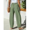 CUPSHE Women’s Pants Patch Pocket Tapered Leg Elastic Waist Long Pant Casual Beach Vacation Running(Dark Green)
