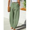 CUPSHE Women’s Pants Patch Pocket Tapered Leg Elastic Waist Long Pant Casual Beach Vacation Running(Dark Green)