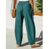 CUPSHE Women’s Pants Patch Pocket Tapered Leg Elastic Waist Long Pant Casual Beach Vacation Running(Deep Blue)