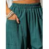 CUPSHE Women’s Pants Patch Pocket Tapered Leg Elastic Waist Long Pant Casual Beach Vacation Running(Deep Blue)
