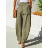 CUPSHE Women’s Pants Patch Pocket Tapered Leg Elastic Waist Long Pant Casual Beach Vacation Running(Green)