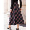CUPSHE Women’s Plaid Maxi Skirts Dressy A Line Tie Waist Long Skirt Casual Vintage Office with Pockets(Blue)