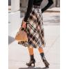 CUPSHE Women’s Plaid Maxi Skirts Dressy A Line Tie Waist Long Skirt Casual Vintage Office with Pockets(Brown)