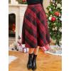 CUPSHE Women’s Plaid Maxi Skirts Dressy A Line Tie Waist Long Skirt Casual Vintage Office with Pockets(Red)