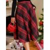 CUPSHE Women’s Plaid Maxi Skirts Dressy A Line Tie Waist Long Skirt Casual Vintage Office with Pockets(Red)