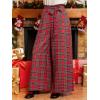 CUPSHE Womens Plaid Pants 2025 Christmas Pajama Lounge Gingham Pants Xmas PJ Bottoms with Pockets Fall Y2K Outfits(Red)