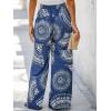 CUPSHE Women’s Print High Waist Pants Blue Shorts with Wide Leg(Blue Floral)