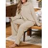 CUPSHE Womens Ribbed Knit Pajama Sets Long Sleeve Loungewear 2 Piece Soft and Comfy Lounge PJs Sets(Light Yellow)
