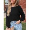 CUPSHE Womens Ribbed Knit Pullover Sweater Fall Crewneck Long Sleeve Twist Back Backless Sweater Tops(Black)