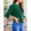 CUPSHE Womens Ribbed Knit Pullover Sweater Fall Crewneck Long Sleeve Twist Back Backless Sweater Tops(Green)