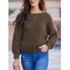 CUPSHE Womens Ribbed Knit Pullover Sweater Fall Crewneck Long Sleeve Twist Back Backless Sweater Tops(Khaki)
