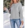CUPSHE Womens Ribbed Knit Pullover Sweater Fall Crewneck Long Sleeve Twist Back Backless Sweater Tops(Light Grey)