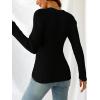 CUPSHE Womens Ribbed Sweaters Surplice Fall Knit Sweater Long Sleeve Wrap Sweater Tops(Black)
